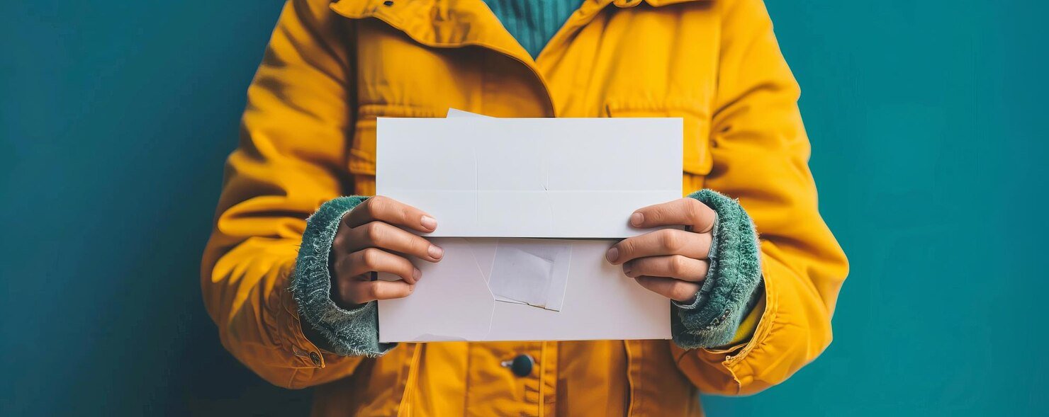 Person holding refund documents